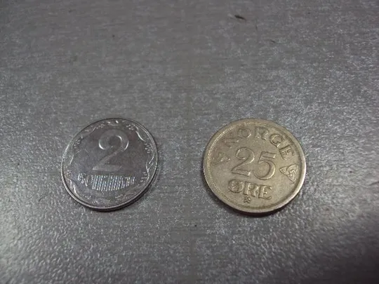 монета норвегия 25 эре 1957 №8482 Ціна
