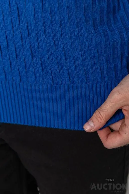 Свитер мужской однотонный, цвет синий, 235R1394 Де купити