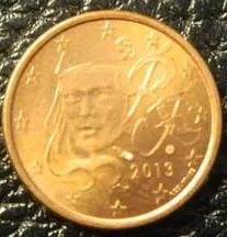 1 євроцент 2013 Франція Ціна
