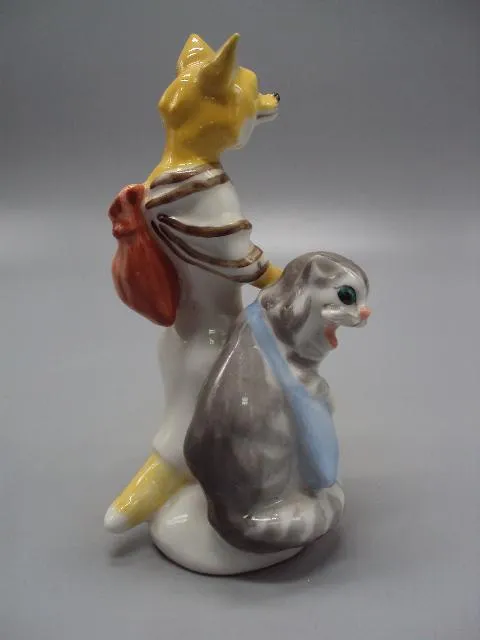 Фигура фарфор статуэтка ЛФЗ кот Базилио и лиса Алиса сказка буратино и золотой ключик 14,5 см №14517 Інтернет-аукціон