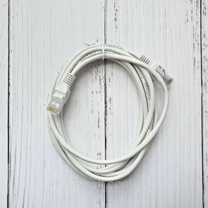 фото, Мережевий кабель UTP Cat5e / патчкорд RJ-45 для інтернета 4 pairs 24AWG 5 метрів Сірий