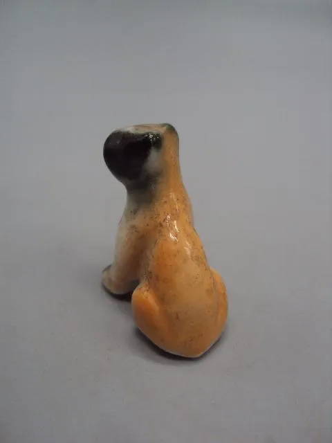 Фигура фарфор статуэтка миниатюра Германия собака щенок собачка бульдог высота 3,1 см №35 З аукціону