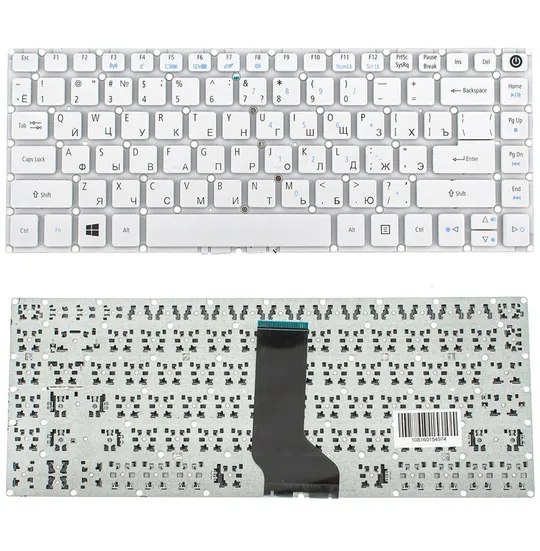Купити Клавіатура для ноутбука ACER (AS: E5-422, E5-473) rus, white, без фрейма
