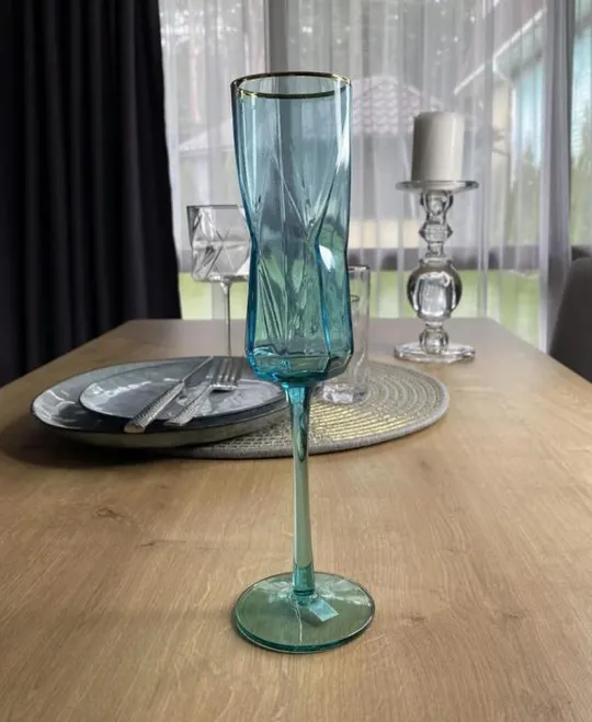 Бокал для шампанского OLens Голубая Геометрия OLGS1001-1 250 мл Ціна