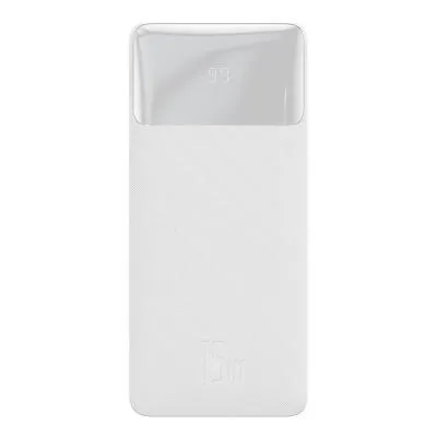Батарея универсальная Baseus Bipow 20000mAh, 15W, USB-C/3A, 2*USB-A/3A(max.), +cable, white (PPBD05 Продаж
