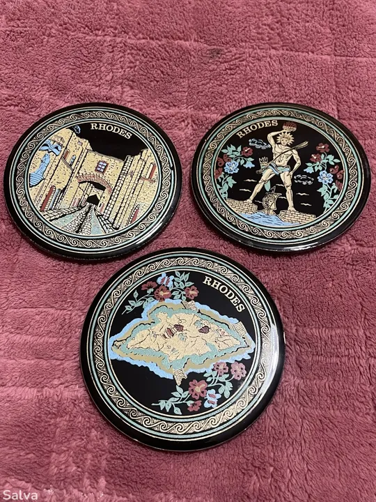 Керамічні бірдекелі Греція Rhodes Greece (7 шт + підставка) Де купити