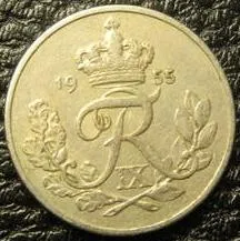 10 оре 1955 Данія Ціна