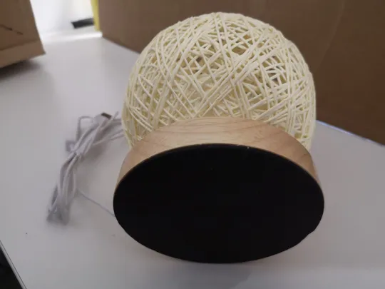 Місячна лампа Світлодіодна настільна лампа з місяцем Дерев’яна настільна куля Світло з лляною кулькою з регулюванням яскравості Абажур з ротанга Спальня Приліжкова нічниця Домашній декор (17) Торговий майданчик