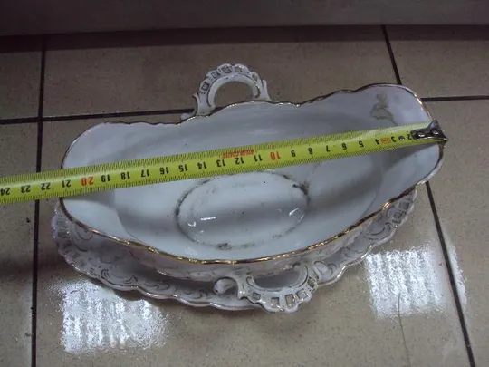 Соусник ажурный узор цветочки фарфор высота 11,5 см размер 10 х 21,5 см №10760 З аукціону