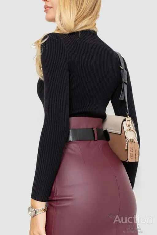 Гольф женский в рубчик, цвет черный, 204R050 Продаж