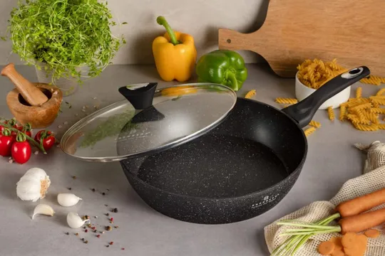 Сковорода с крышкой глубокая Edenberg EB-5713 20 см 1.2 л черная Ціна