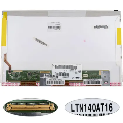 фото, Матриця 14.0 LTN140AT16 (1366*768, 40pin, LED, NORMAL, глянцева, роз'єм ліворуч знизу) для ноутбука (renew)