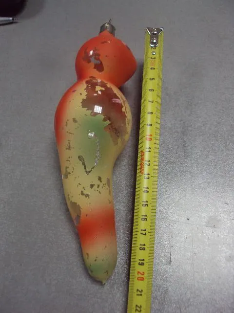 Купити Елочная игрушка подвесная попугай птичка стекло большой 20 см ссср №9887