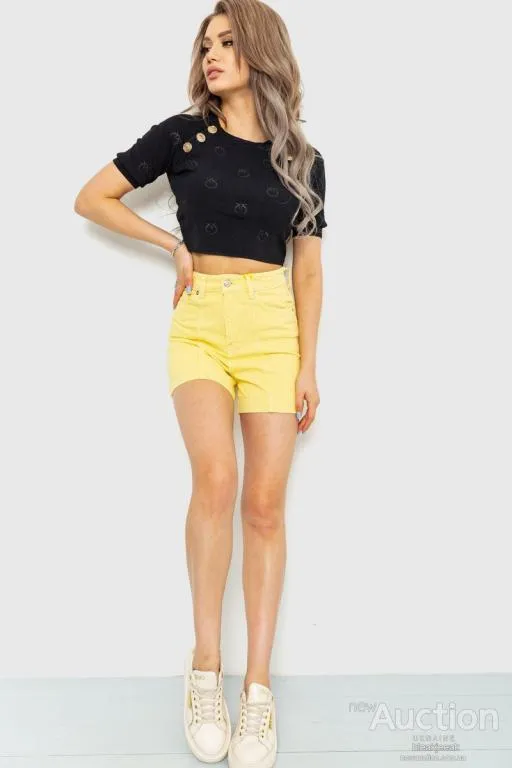 Купити Джинсовые шорты, цвет желтый, 214R245