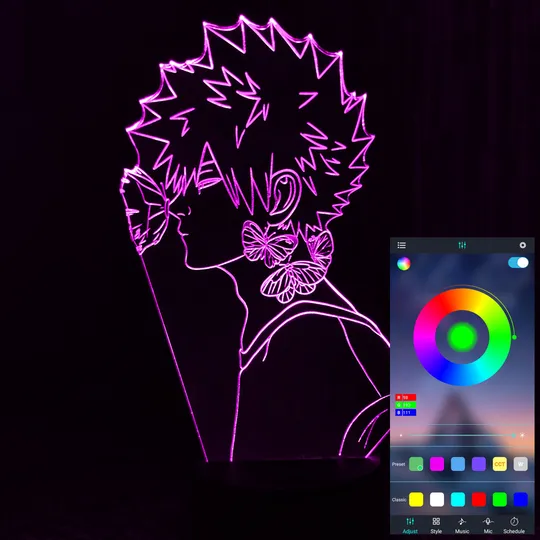 Акриловий світильник-нічник керування з телефона Ізуку Мідорія 3 tty-n001632 Ціна