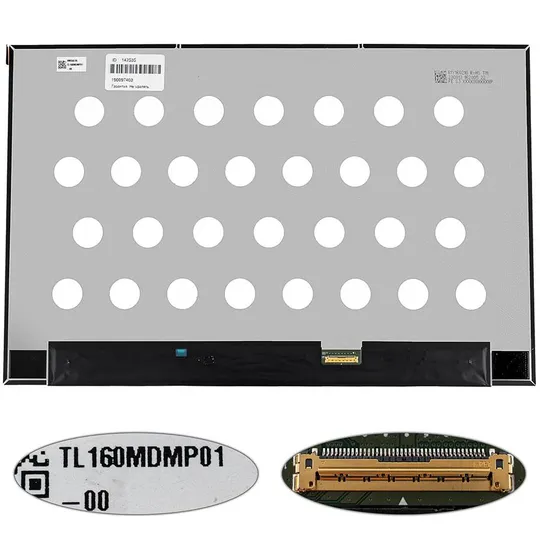 Матриця 16.0" TL160MDMP01-00 (3072*1920, 40pin(eDP, IPS, 165Hz), LED, SLIM(без доп. панелі), матова, роз'єм праворуч внизу) для Ціна