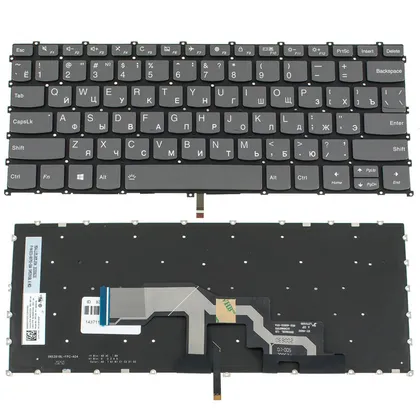 фото, Клавіатура для ноутбука LENOVO (IdeaPad: S540-13 series) rus, onyx black, без фрейма, підсвічування клавіш