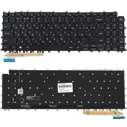 фото, Клавіатура для ноутбука SAMSUNG (950QBD, 930QBD) rus, black, без кадру, підсвічування клавіш (ОРИГИНАЛ)