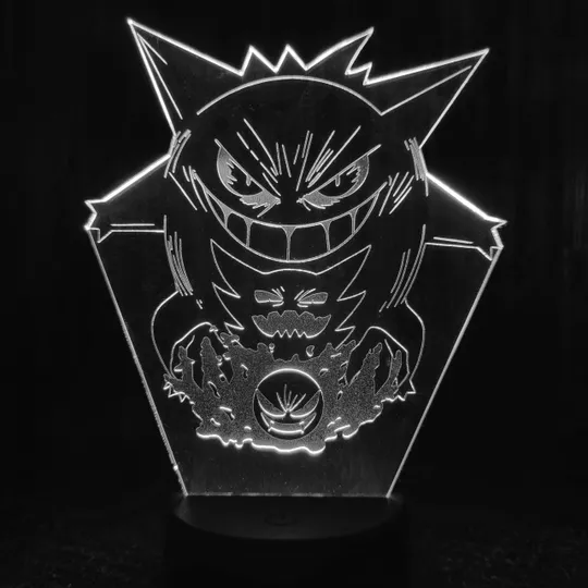 Акриловий світильник-нічник Покемон Генгар білий tty-n001245 Ціна