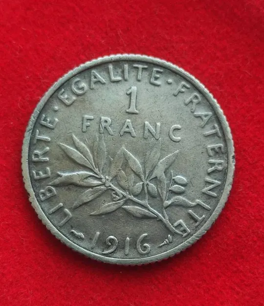 Франция 1 франк 1916 года серебро монета сеятель fd552 Ціна