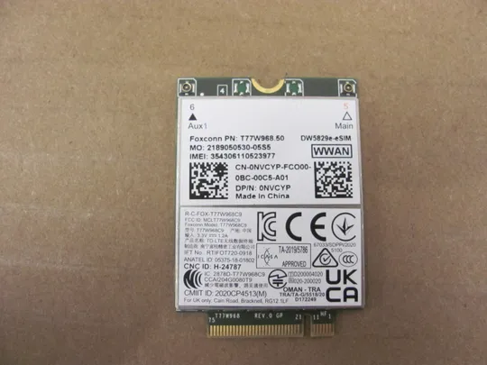 753-24 3G 4G модуль 0NVCYP  для Dell Latitude 7310 E7310  оригінал Ціна