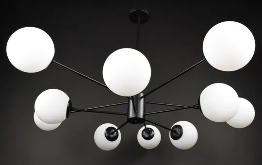 Люстра потолочная на 10 лампочек 27783 Черный 40-70х116х116 см. Ціна