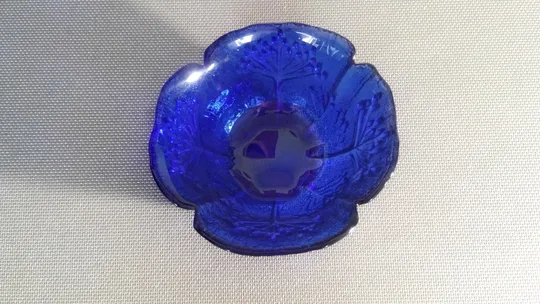 Креманка ваза міні цукерниця піала старе радянське кольорове синье кобальтовое скло Вживане Продаж