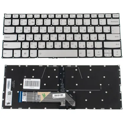 фото, Клавіатура для ноутбука LENOVO (IdeaPad: S740-14IIL) rus, silver, без фрейма, підсвічування клавіш