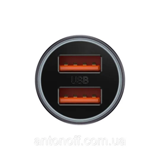 Автомобільний зарядний пристрій Baseus Golden Contactor Max / CGJM000013 CCJDZ-MU (2USB) 60W темно-сірий Де купити