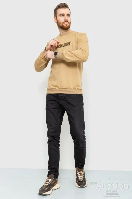 Купити Свитшот мужской с принтом, цвет бежевый, 208R0206