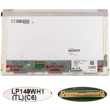 фото, Матриця 14.0 LP140WH1-TLC6 (1366*768, 40pin, LED, NORMAL, глянцева, роз'єм ліворуч знизу) для ноутбука (renew)