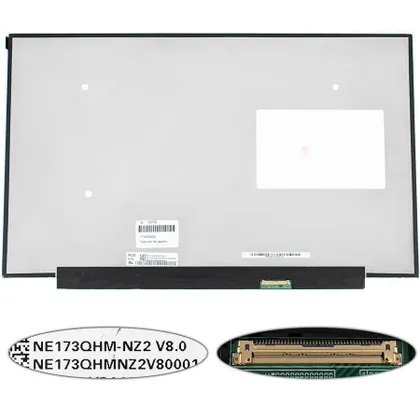 фото, Матриця 17.3" NE173QHM-NZ2 (2560 * 1440, 40pin (eDP, IPS, 240Hz), LED, SLIM (без планок і вушок), матова, роз'єм праворуч внизу)