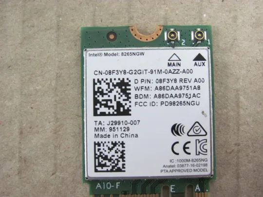 Купити номер0252-21 WI-FI адаптер 08F3Y8 8265NGW 9560NGW 01RKV5 для  Dell Latitude e7480 E7490 7490 E5590 E5580 E5590 E5591 PRECISION 7520 7530 7540 7710 7720 оригінал