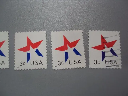 Купити марки США 2002 стандарт звезда флаг лот 5 шт (1 гаш, 4 негаш) №2431