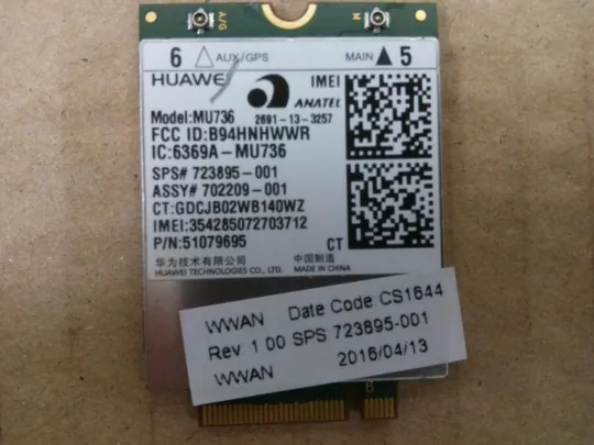 номер0014-11 3G модем MU736 723895-001 для HP 650 G1 440 G0 450 430 G1 G3 430 440 450 640 720 810 840 820 G1 zbook 15 g3 оригінал З аукціону