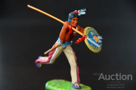 ІНДІАНЕЦЬ ЗІ СПИСОМ № 6827 индеец ELASTOLIN 70мм ФРГ Продаж