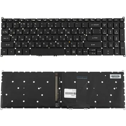 фото, Клавіатура для ноутбука ACER (AS: A317-53) rus, black, без кадру, подсветка клавиш