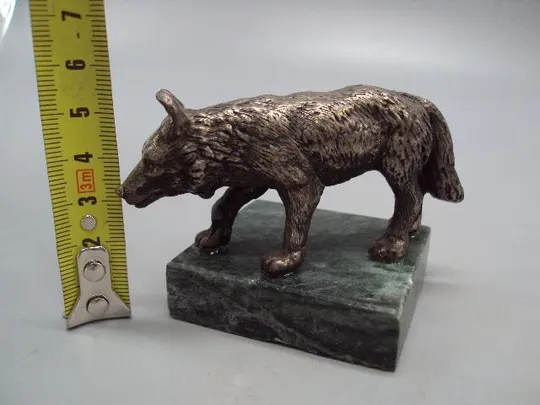 Фигура на подставке статуэтка волк серебро 925 проба вес 221 г размер 5,3х8,7х5,2х5,2 см №14274 Де купити