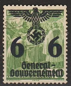 фото, 1940 - Рейх - GG - Надрук 6 Mi.19 _гаш