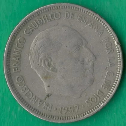 фото, 5 песет 1957 (1959) року Іспанія [КВ]