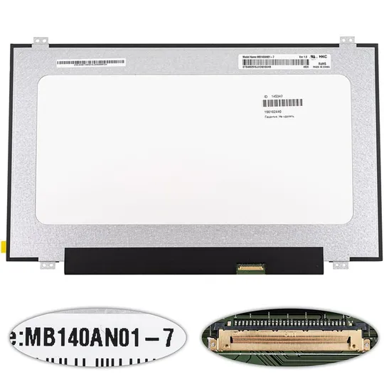 Матриця 14.0 MB140AN01-7 (1366*768, 30pin(eDP), LED, SLIM (вертикальні вушки), матова, роз&#039;єм праворуч знизу) для ноутбука Ціна