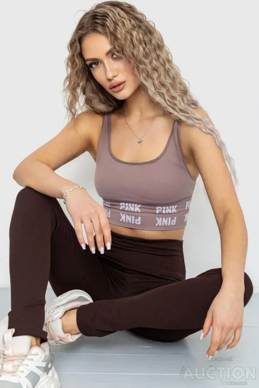 Лосины женские в рубчик, цвет темно-коричневый, 205R606 Ціна