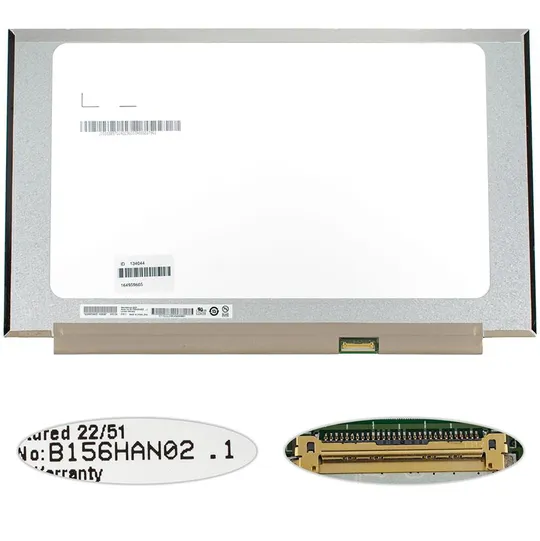 Матриця 15.6" B156HAN02.1 H/W NA (1920*1080, 30pin(eDP, IPS), LED, SLIM(без планок та вушок), матова, роз'єм праворуч внизу) для Ціна