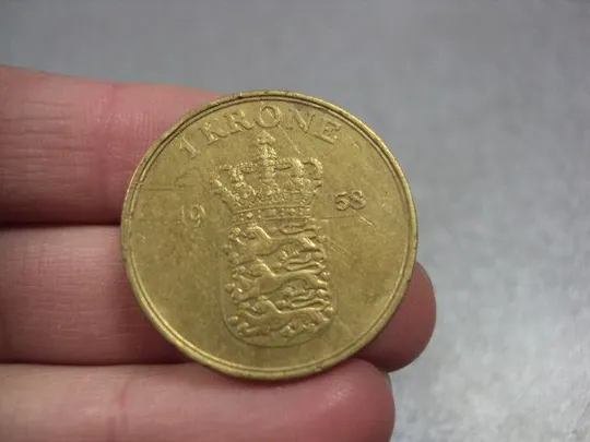 монета дания 1 крона 1958 №8294 З аукціону