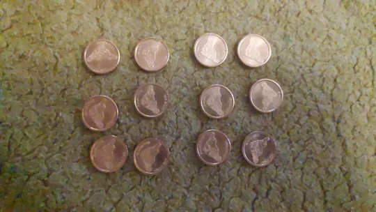 Острів Великодня - набір 12 монет x 1 Peso 2021 ( 2022 ) - Статуї Моаї мідь Ціна