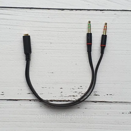 фото, Аудіо кабель / перехідник розгалужувач mini Jack Audio Cable AUX 3.5mm (Female) для ПК ноутбука