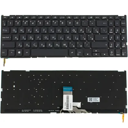 фото, Клавіатура для ноутбука ASUS (X509 series) rus, black, без фрейму, підсвічування клавіш (оригінал)
