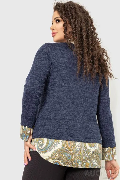 Блуза женская обманка, цвет синий, 230R542-1 Продаж