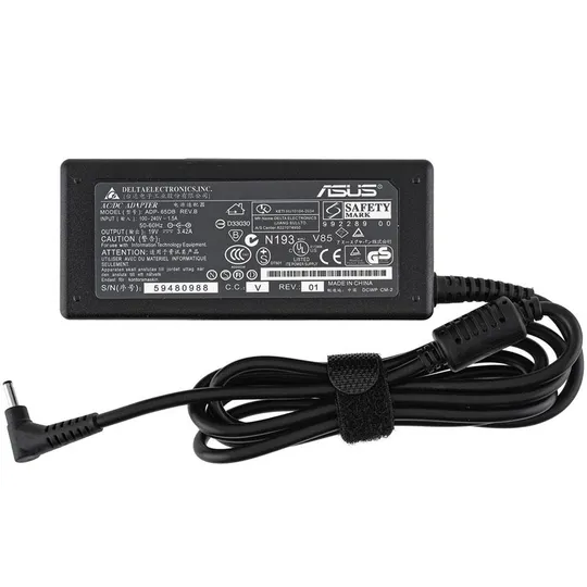 Блок живлення для ноутбука ASUS 19V, 3.42A, 65W, 3.0*1.0мм, L-подібний, black, RECTANGULAR З аукціону