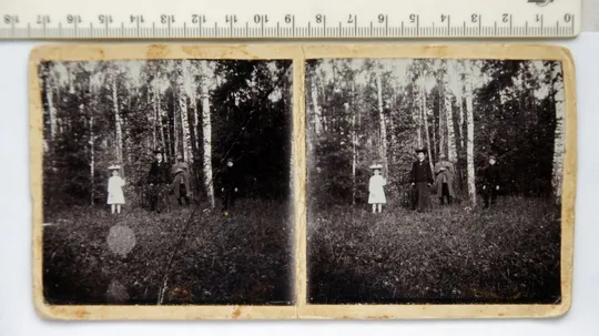 Купити Стара стереопара стереофото стереоскопічна карточка На Філях 1906 р. Росія